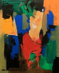 Mashkoor Raza, 30 x 24 Inch, Oil on Canvas, Abstract Painting, AC-MR-464
